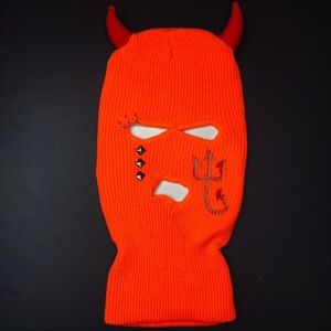 Cry Evil Devil Orange Ski Mask Balaclava Beanie